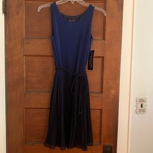 NEW Accordion Pleat Ombré Dress with Braided Belt